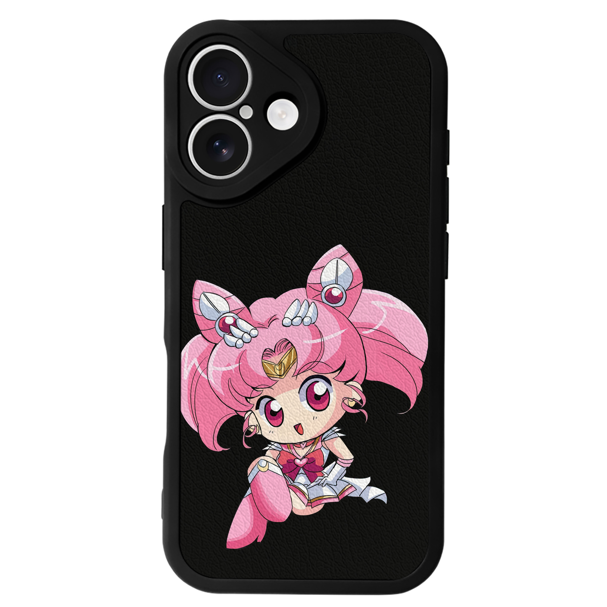 （画像用） 美少女戦士セーラームーン ちびうさ Sailor Moon Chibiusa Tsukino Usagi Small Lady Serenity 【iPhone 16シリーズ対応】シリコンスマホケース（レザー調） 材質：シリコン